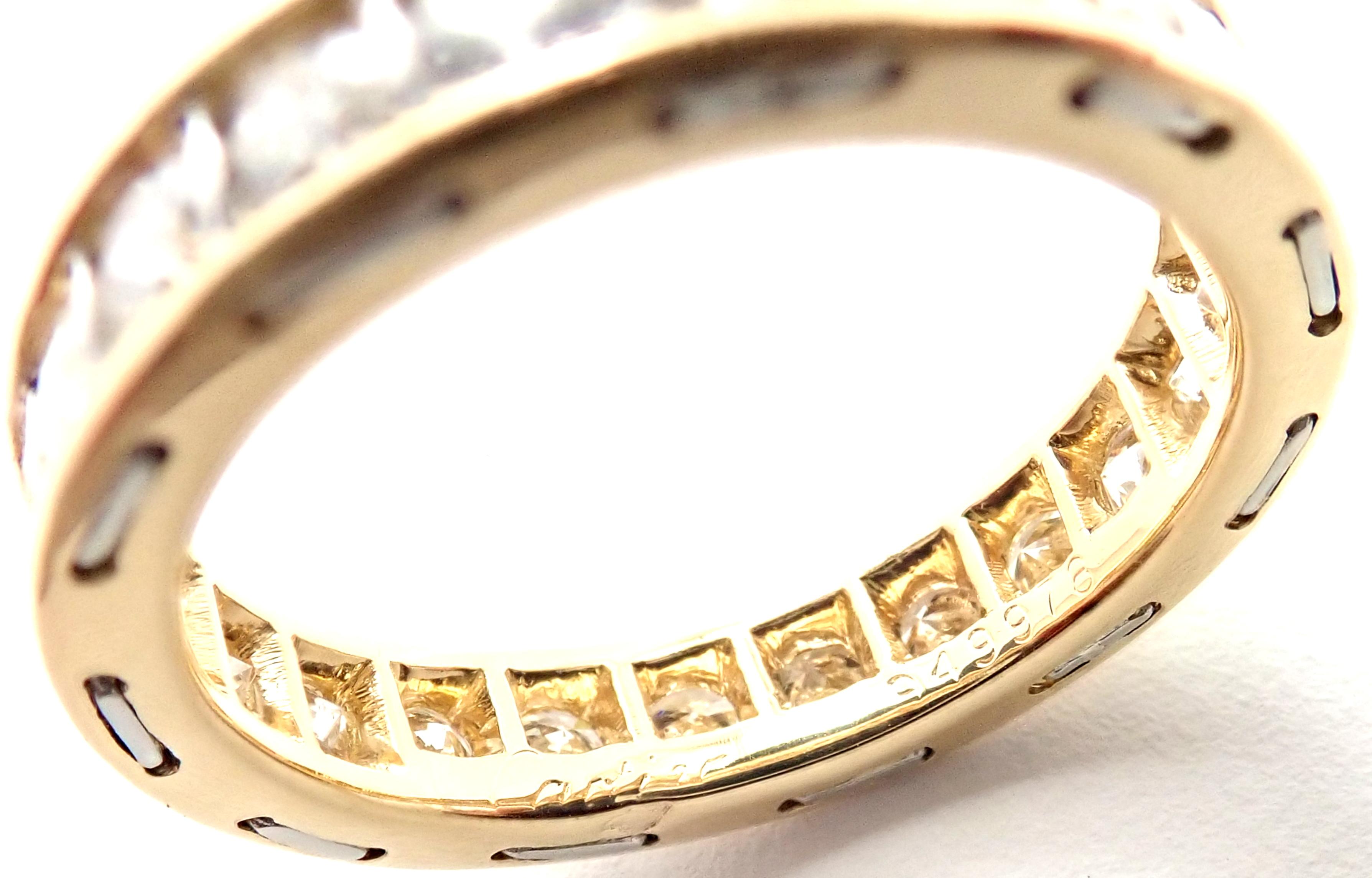 Vintage Cartier Diamond Eternity Band Yellow Gold Ring For Sale 2