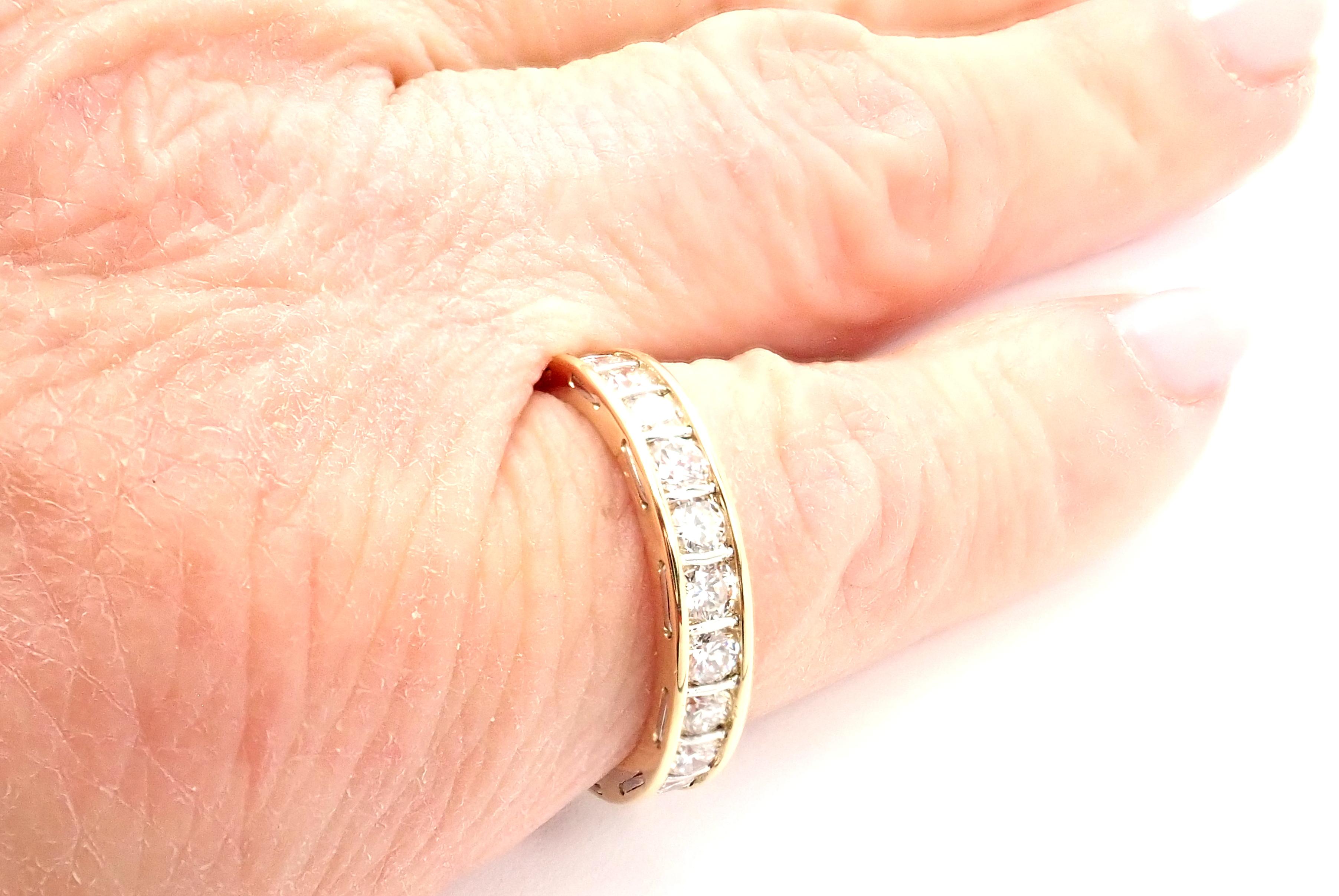 Vintage Cartier Diamond Eternity Band Yellow Gold Ring For Sale 4