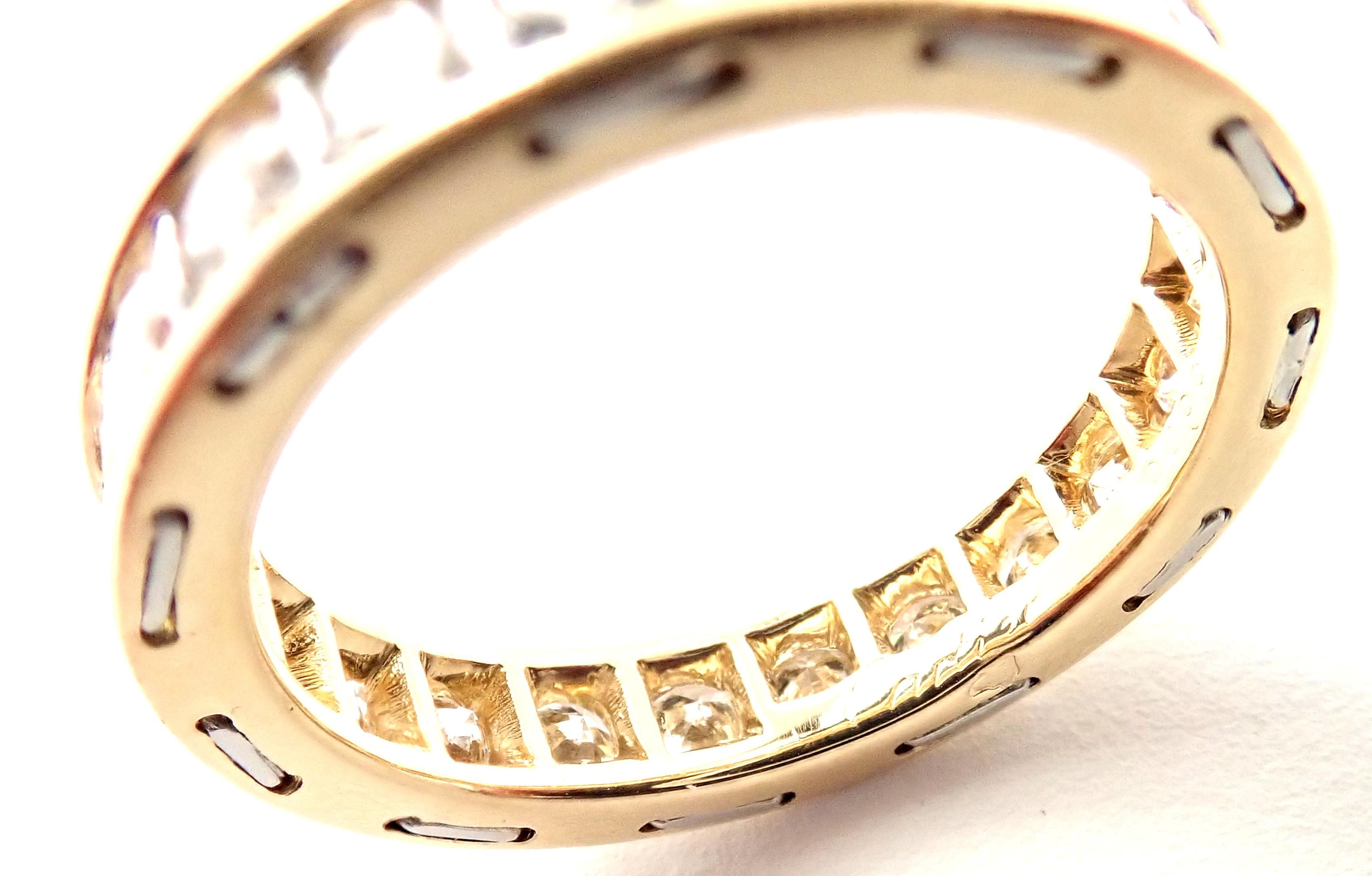 Vintage Cartier Diamond Eternity Band Yellow Gold Ring For Sale 1
