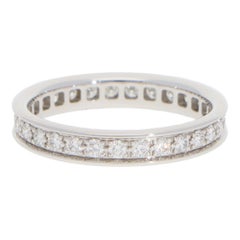Vintage Cartier Diamond Eternity Ring in White Gold, Size 51
