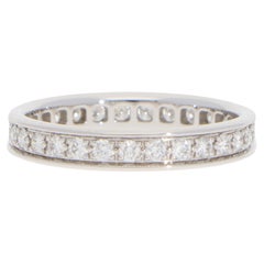 Anello eternità con diamanti Cartier d'epoca in oro bianco, misura 51