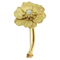 Vintage Cartier Diamond Flower Brooch