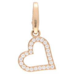 Vintage Cartier Diamond Heart Charm in 18k Rose Gold