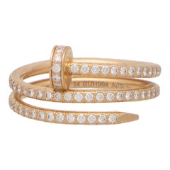 Vintage Cartier Diamond Juste Un Clou Ring in 18k Rose Gold, Size 54
