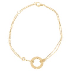Vintage Cartier Diamond Love Chain Bracelet in 18k Yellow Gold