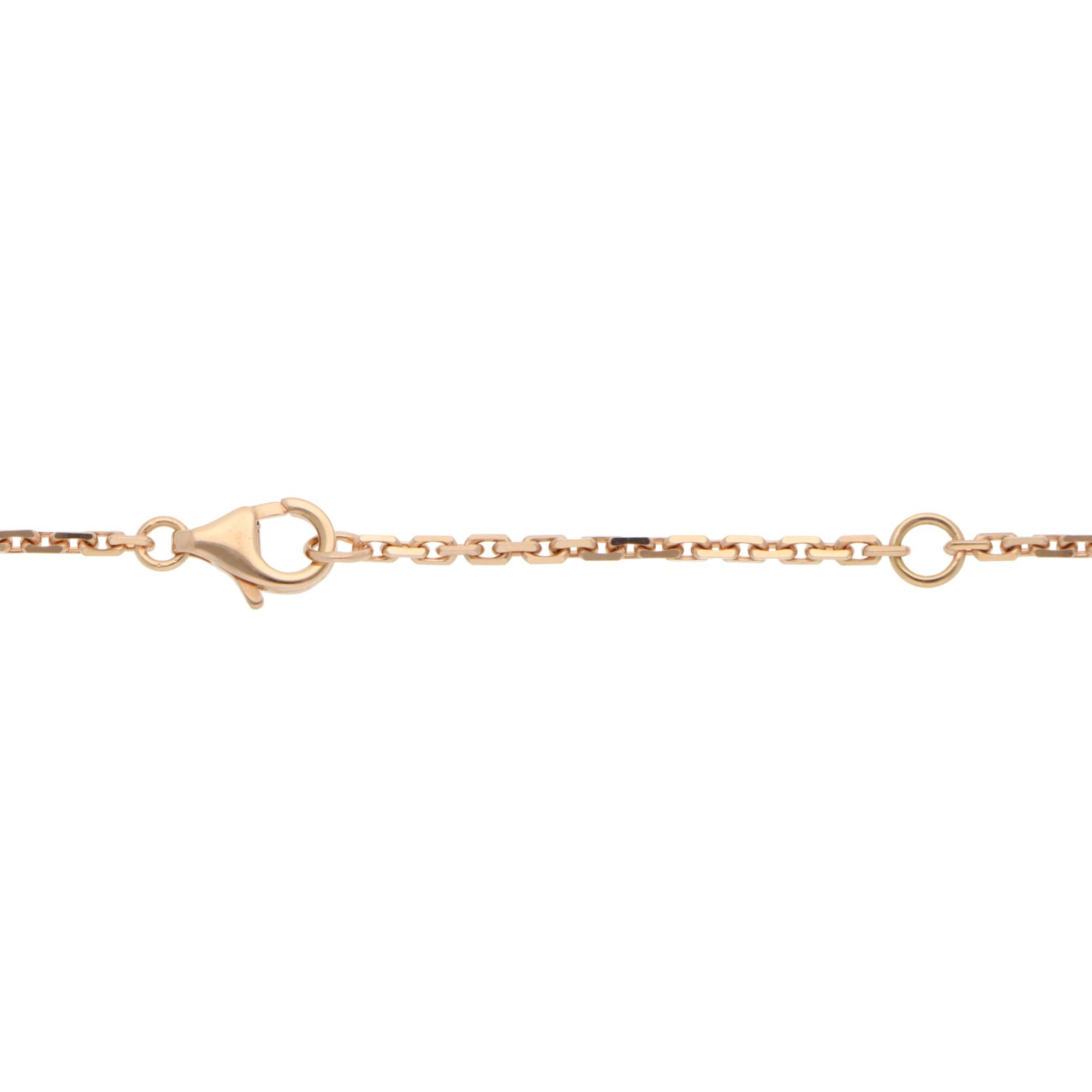 Vintage Cartier Diamond LOVE Pendant Necklace in Rose Gold In Excellent Condition In London, GB