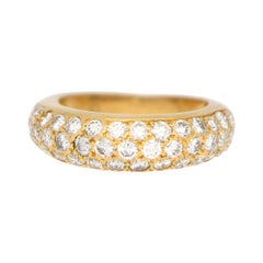Vintage Cartier Diamond Mimi Bombe Ring Set in 18k Yellow Gold