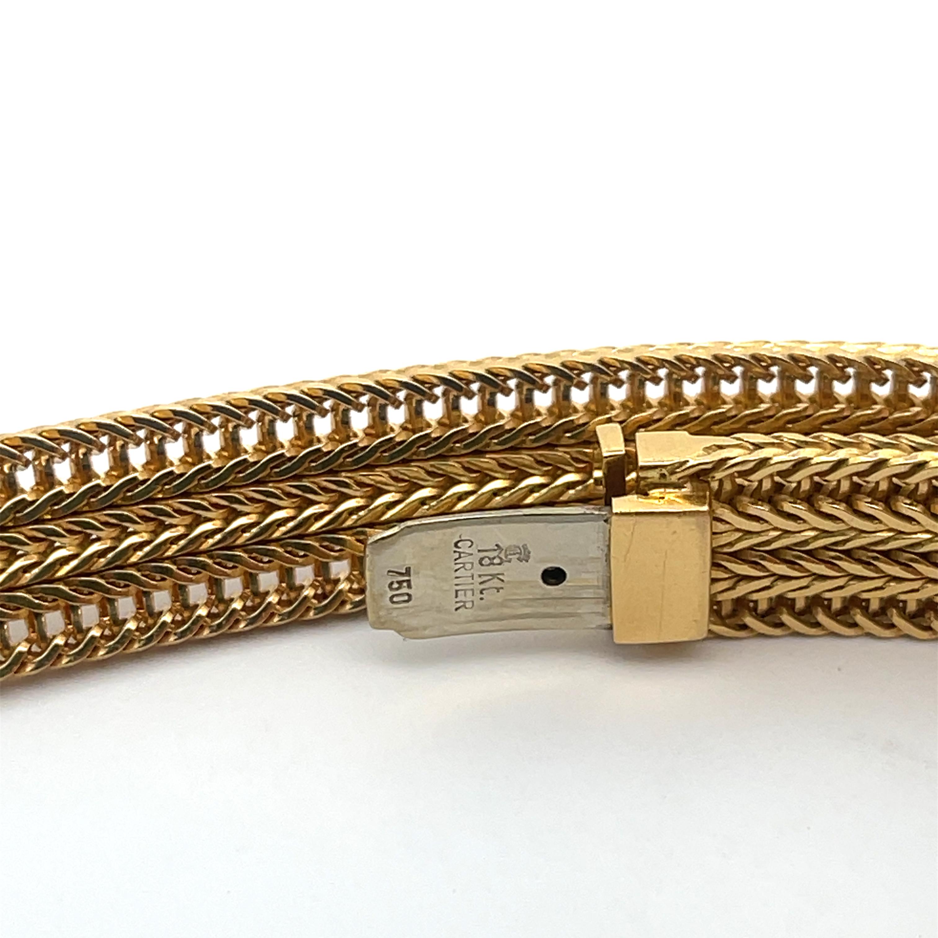 Women's Vintage Cartier Diamond Necklace 18K Yellow Gold