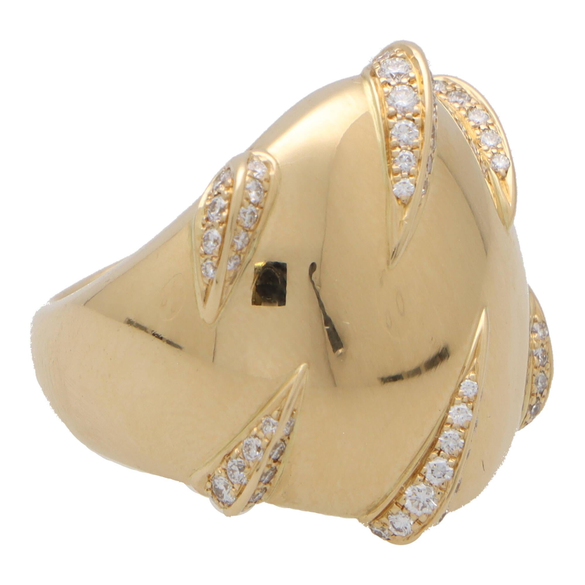Vintage Cartier Diamant ''Panther Claw'' Kleid Ring in 18k Gelbgold (Moderne) im Angebot