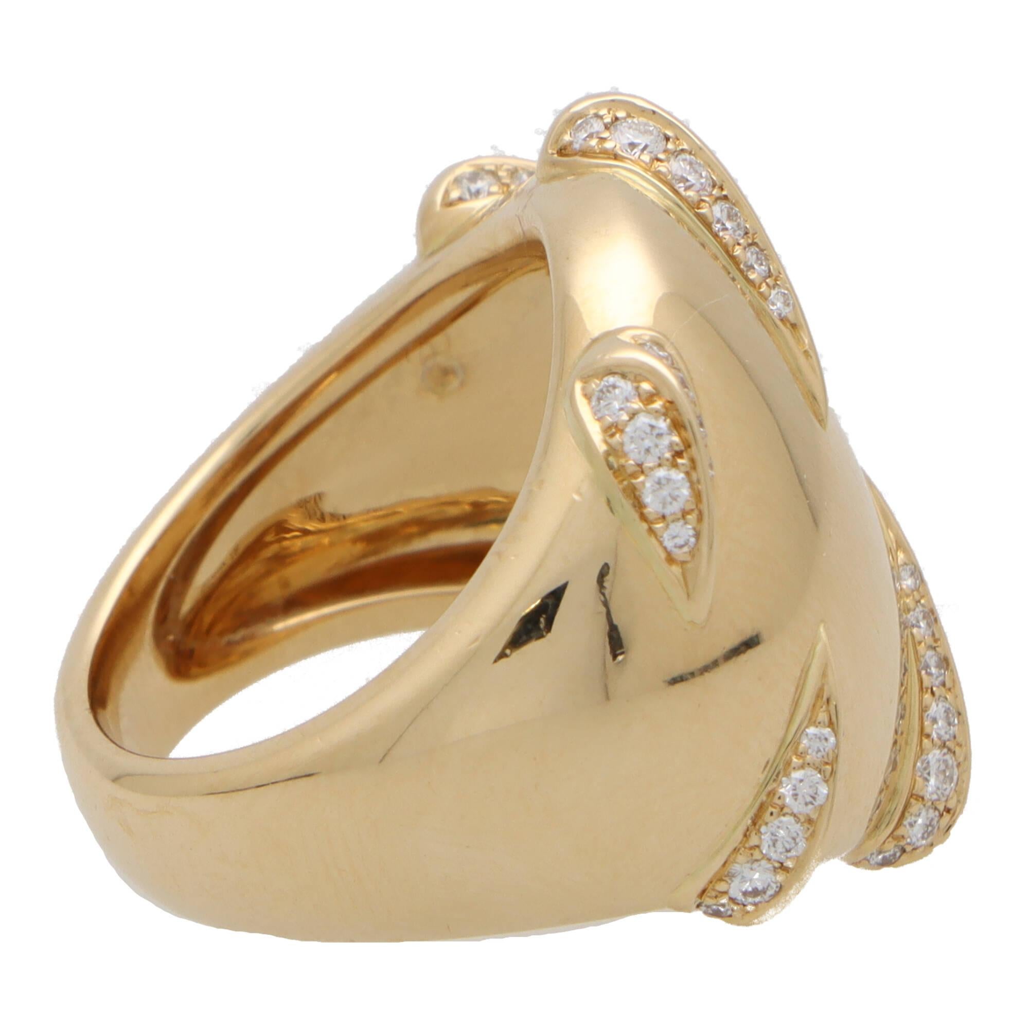 Vintage Cartier Diamant ''Panther Claw'' Kleid Ring in 18k Gelbgold (Rundschliff) im Angebot