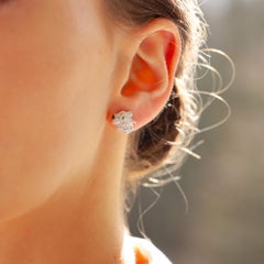 Orecchini vintage con diamanti Cartier a forma di testa di pantera in oro bianco 18 carati