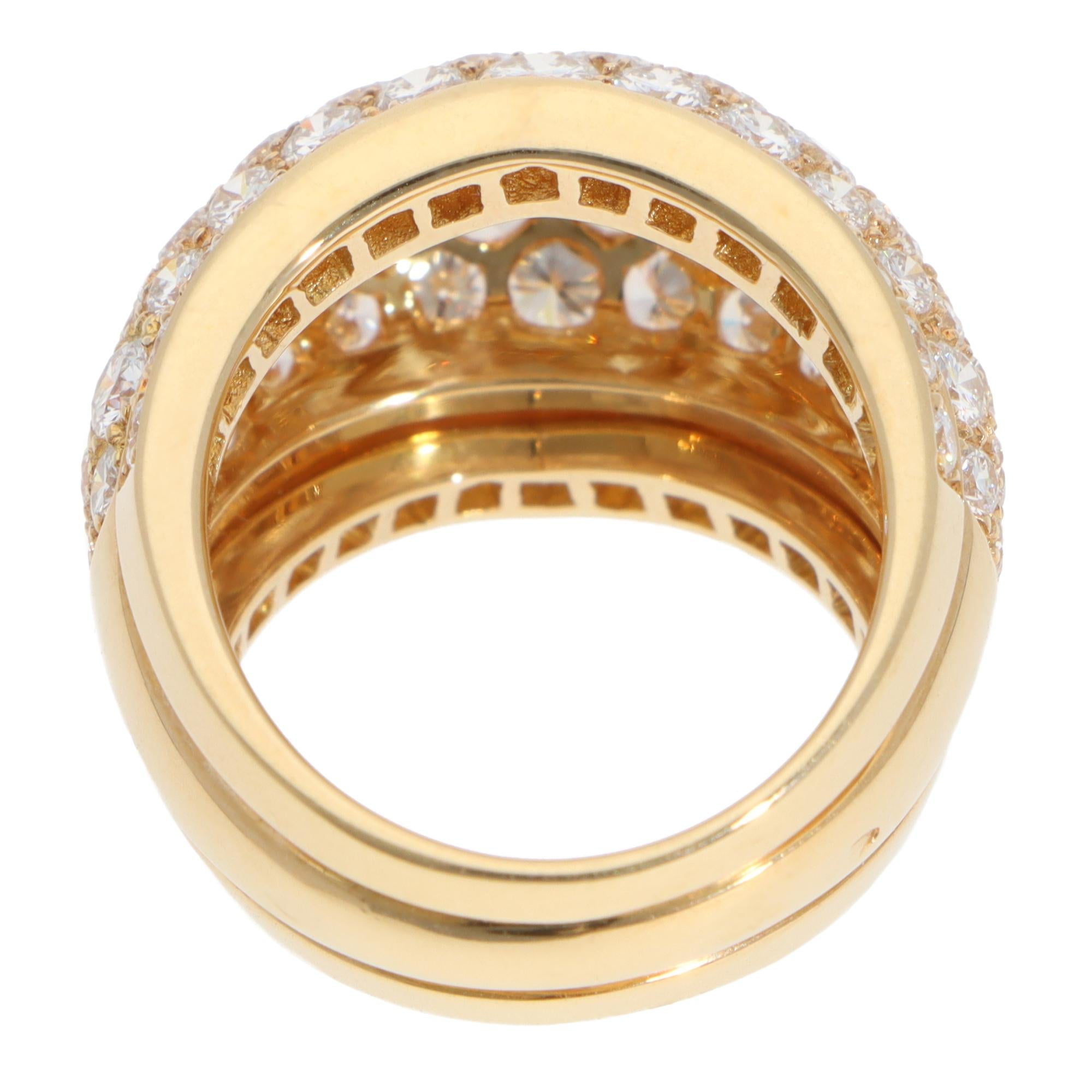 Vintage Cartier Diamond Pavé Ring in Yellow Gold In Excellent Condition In London, GB