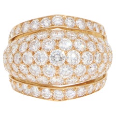 Vintage Cartier Diamond Pavé Ring in Yellow Gold