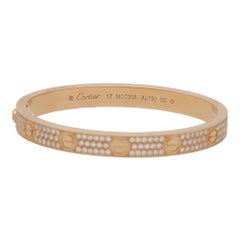 Vintage Cartier Diamond Paved LOVE Bangle in Rose Gold