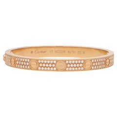 Cartier Bracelet jonc LOVE vintage pavé de diamants en or rose