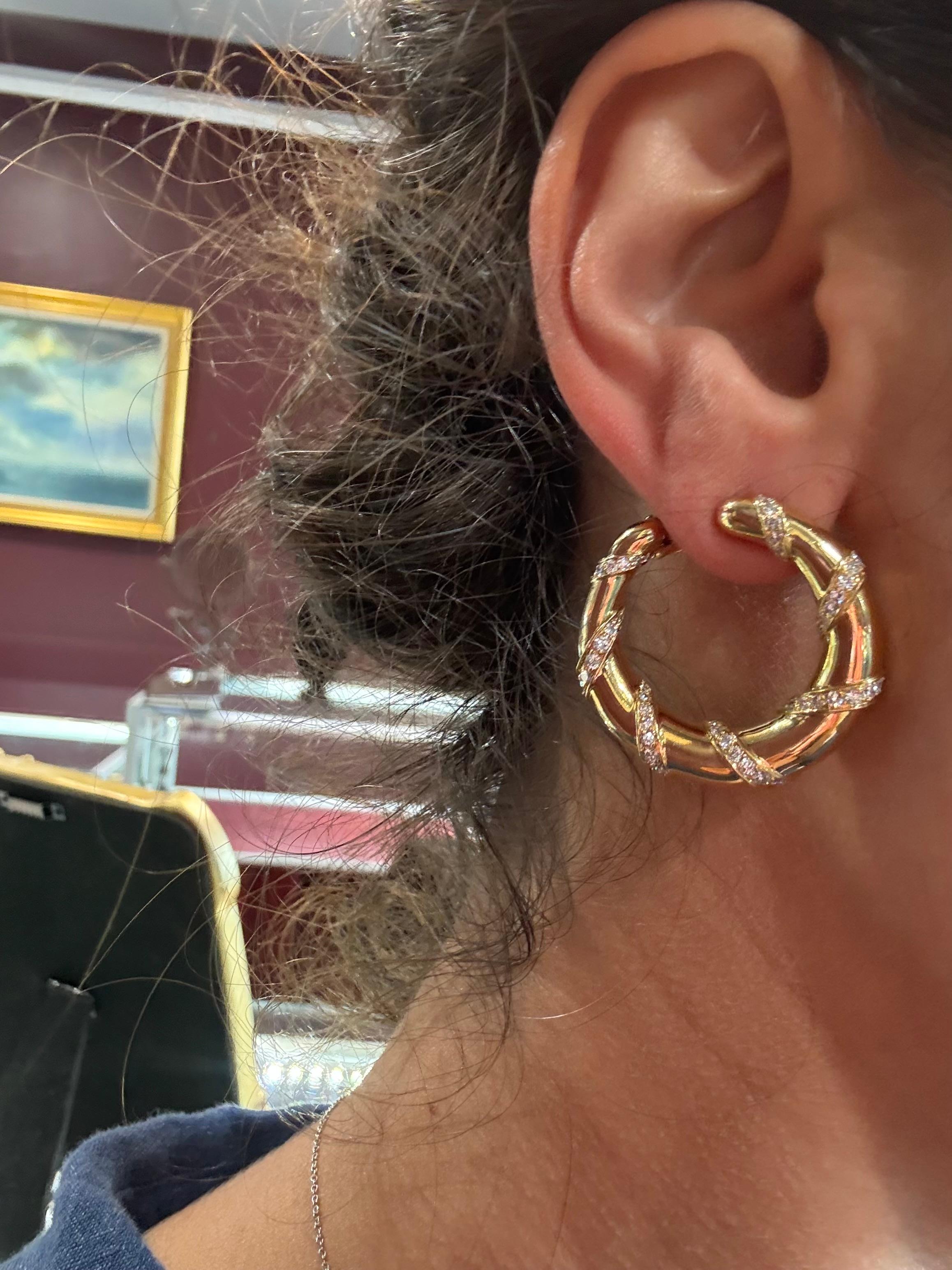 Vintage Cartier Diamantband-Ohrringe mit Schleifen im Angebot 1