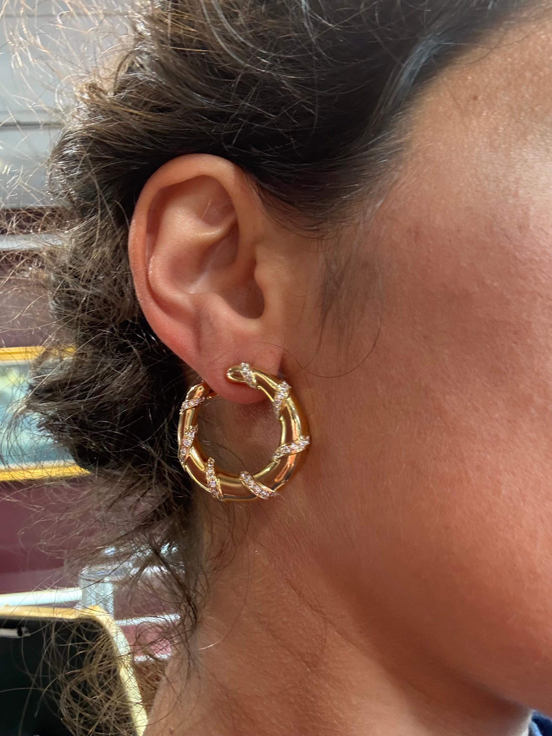 Vintage Cartier Diamantband-Ohrringe mit Schleifen im Angebot 2