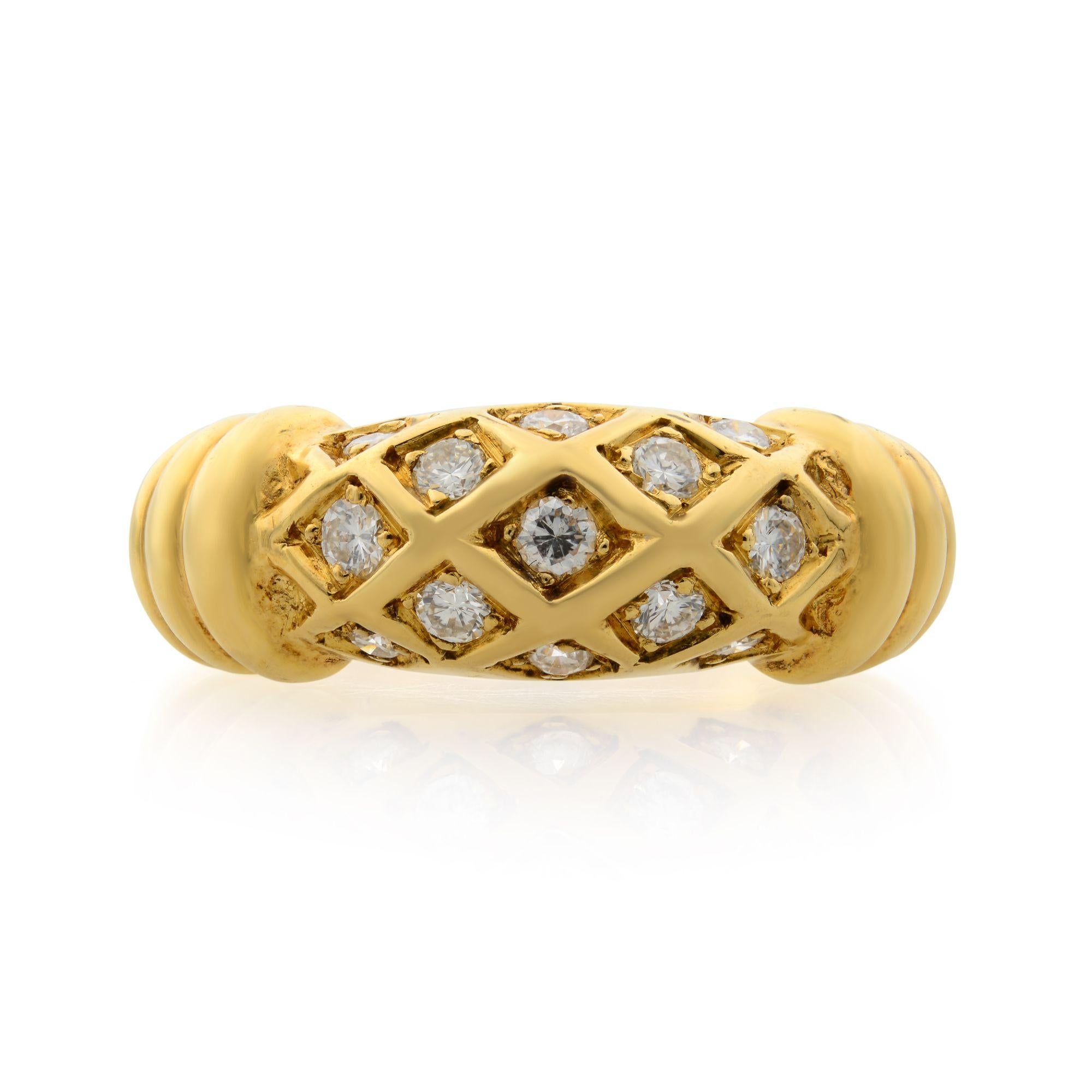 Vieille bague diamant Cartier en or jaune 18 carats 0.20 Cttw En vente sur  1stDibs