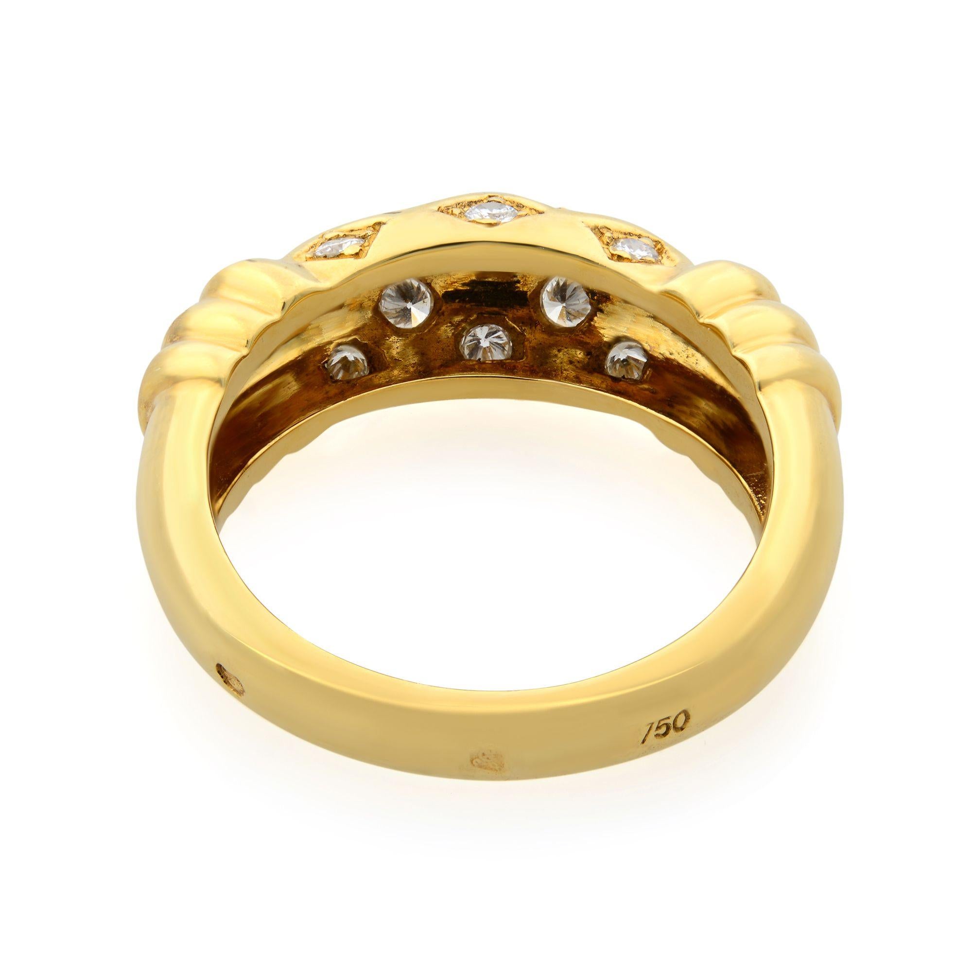 Vintage Cartier 18 Karat Gelbgold Diamantring mit 0,20 Gesamtkaratgewicht Damen