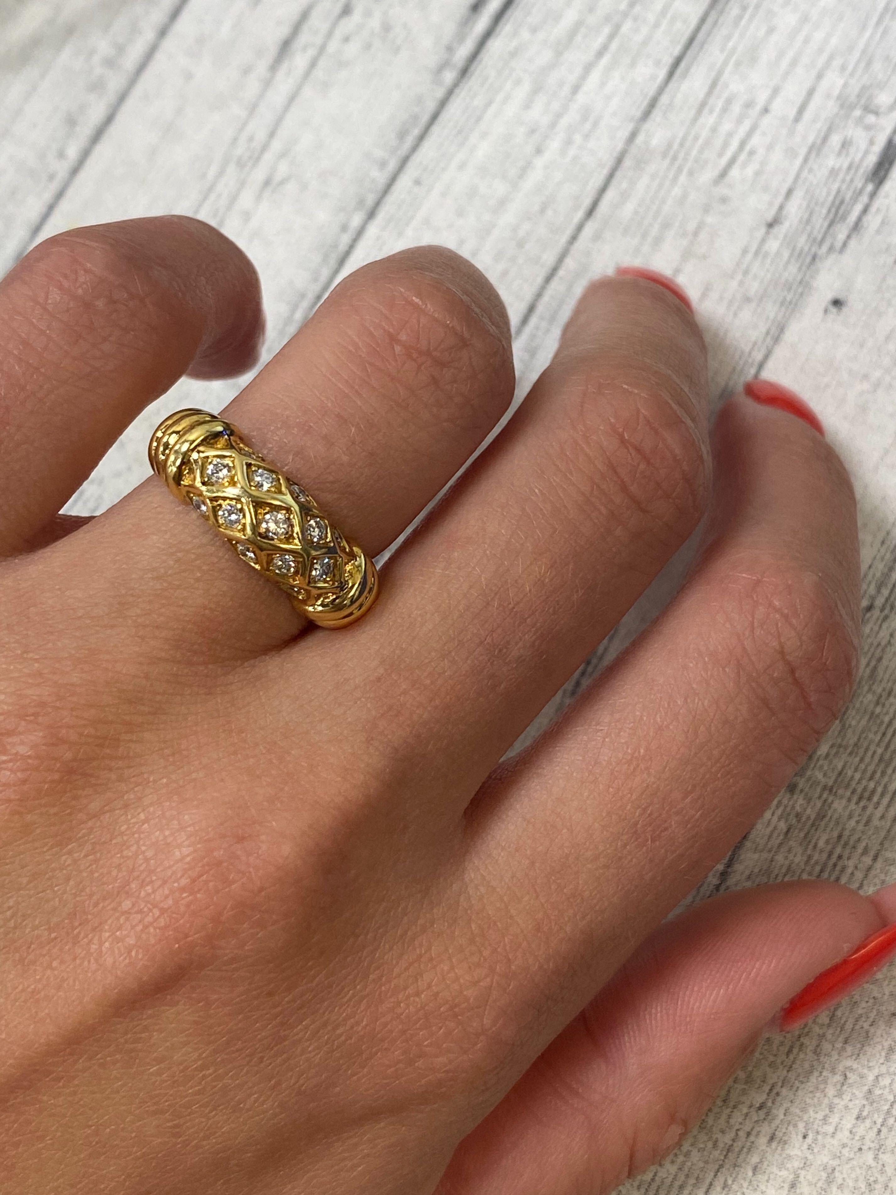 Vintage Cartier 18 Karat Gelbgold Diamantring mit 0,20 Gesamtkaratgewicht 1