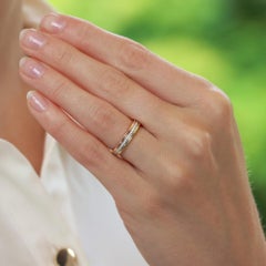 Anillo vintage Cartier Trinity de diamantes en oro tricolor de 18 quilates
