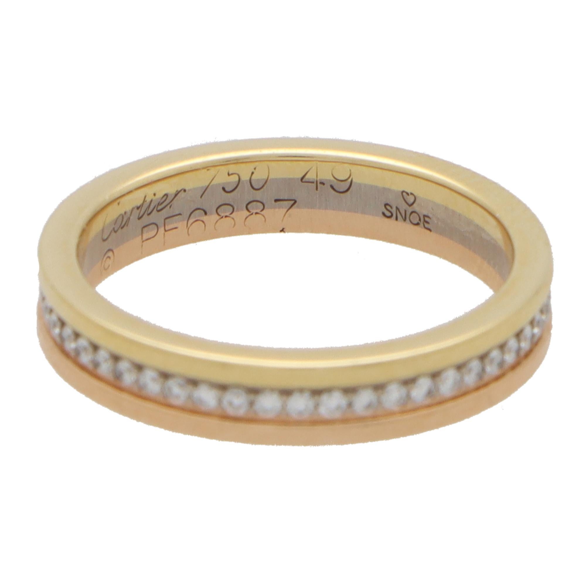 Vintage Cartier Diamant Trinity Full Eternity-Ring in 18 Karat dreifarbigem Gold mit Trinity-Diamant (Moderne)