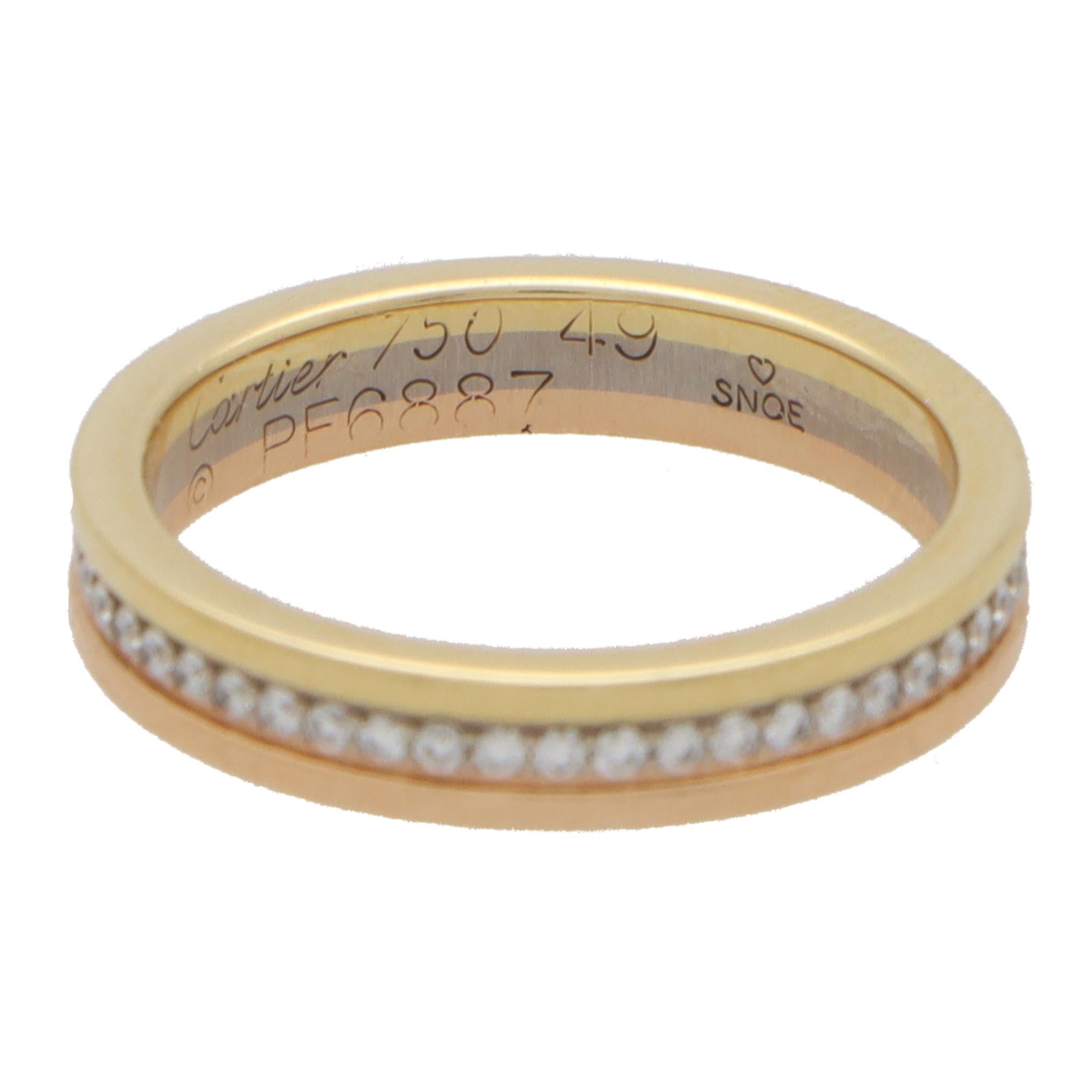 Vintage Cartier Diamant Trinity Full Eternity-Ring in 18 Karat dreifarbigem Gold mit Trinity-Diamant (Moderne) im Angebot