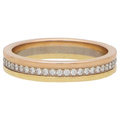 Cartier, bague d'éternité complète en or tricolore 18 carats avec diamants