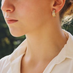 Vintage Cartier Diamond Trinity Hoop Earrings Set in 18k Yellow Gold