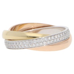 Vintage Cartier Diamond Trinity Ring, Small Model, Size 54