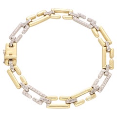 Vintage Cartier Diamond Wanda Bracelet in Yellow and White Gold