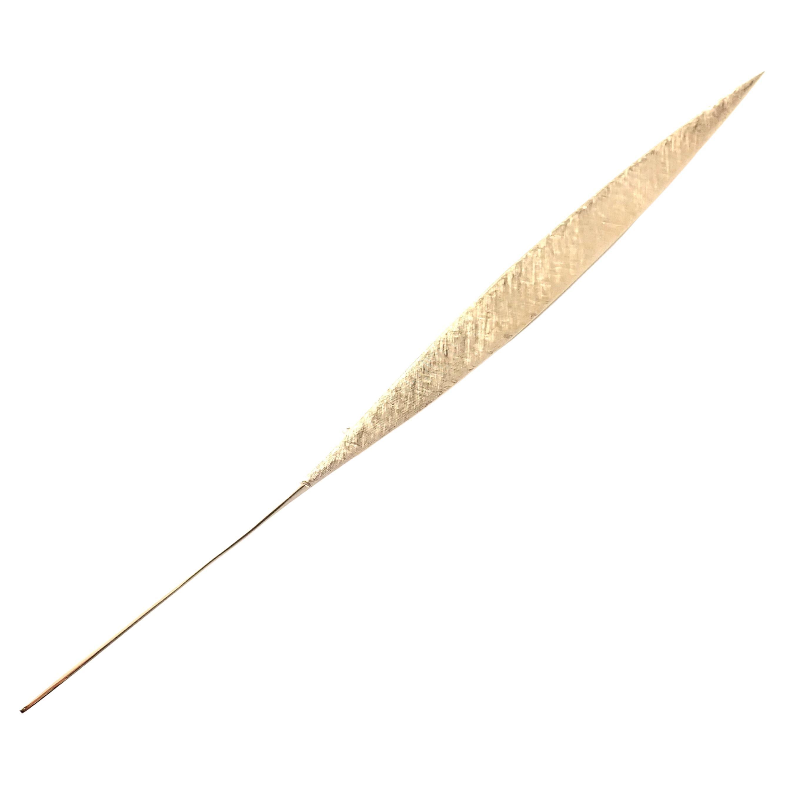 Vintage Cartier Dinh Van Yellow Gold Long Quill Brooch Pin For Sale