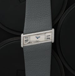 Vintage Cartier Divan Asymmetrical 18 Karat White Gold and Diamond Watch