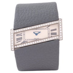 Vintage Cartier Divan Asymmetrical 18 Karat White Gold and Diamond Watch