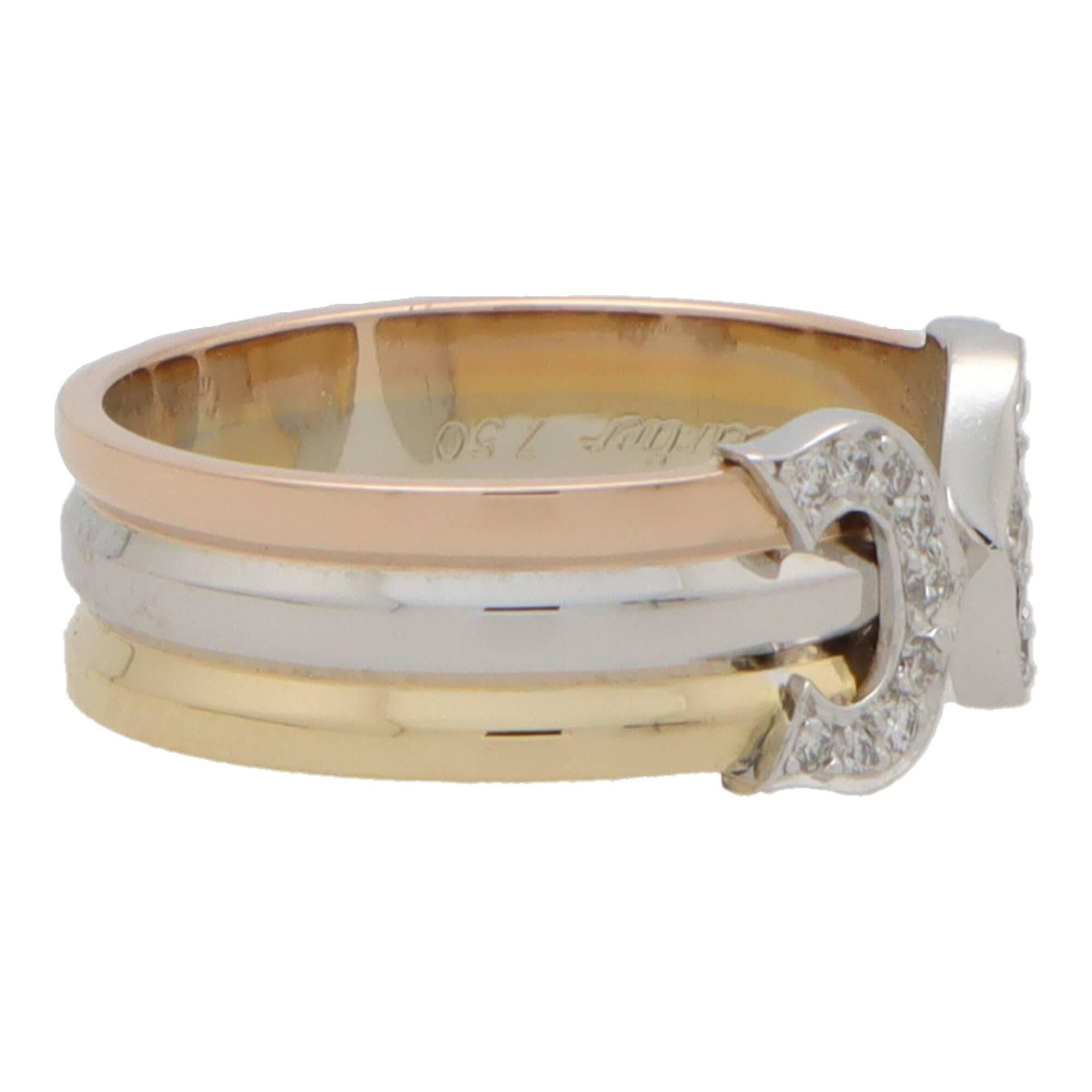 cartier double c ring with diamonds