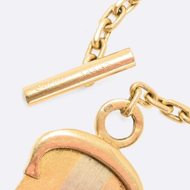 Vintage Cartier Double C Gold Keychain at 1stDibs