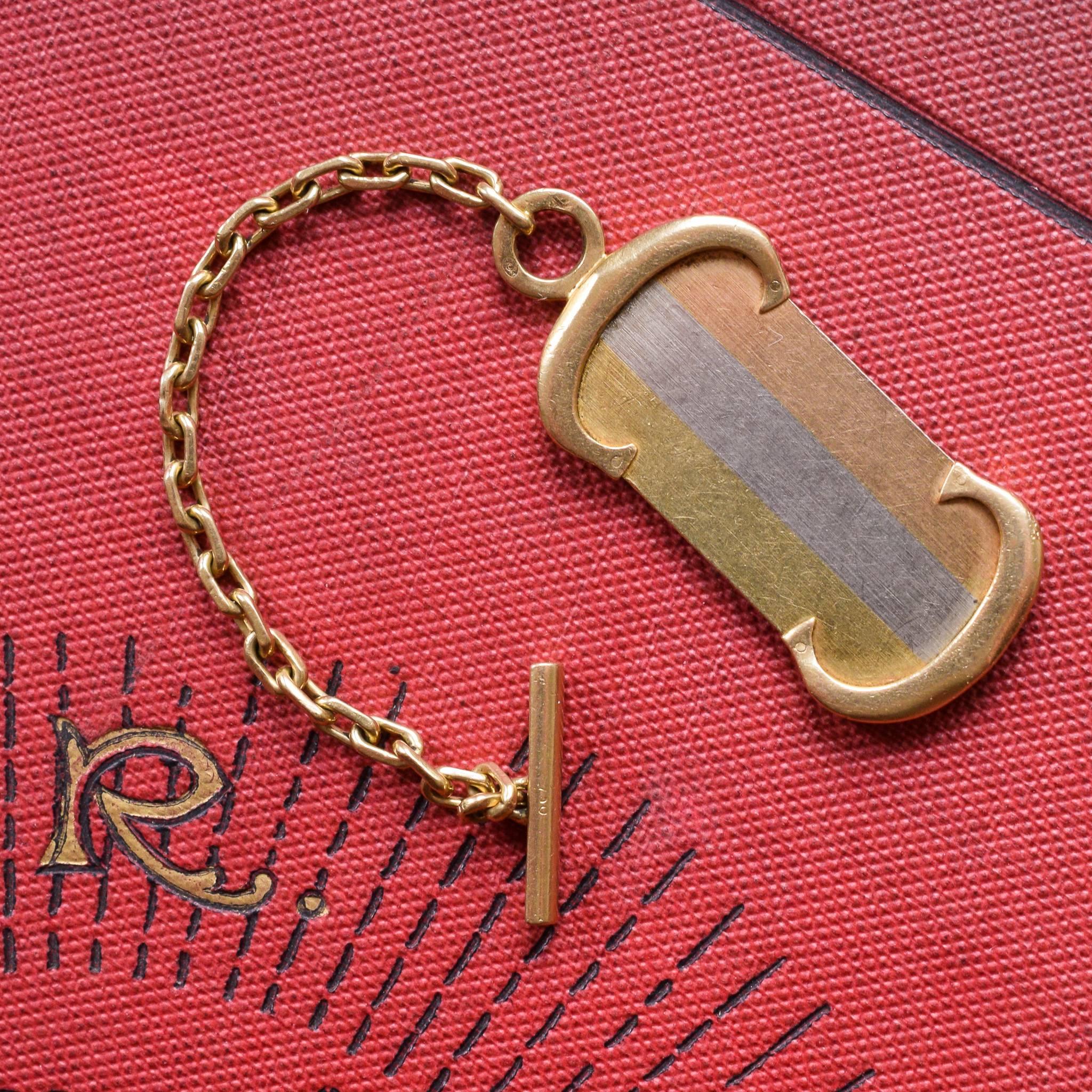 Vintage Cartier Double C Gold Keychain In Excellent Condition In Sale, Cheshire