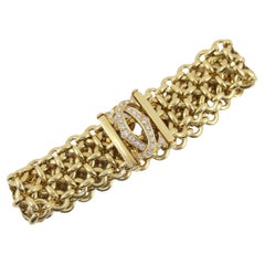 Vintage Cartier Double C Penelope Gold Diamond Bracelet