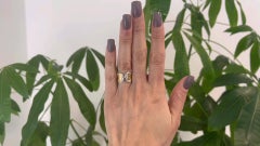 Vintage Cartier Double "C" Trinity Diamond 18 Karat Tricolor Ring