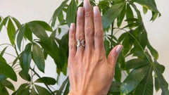 Vintage Cartier Double "C" Trinity Diamond 18 Karat Tricolor Ring