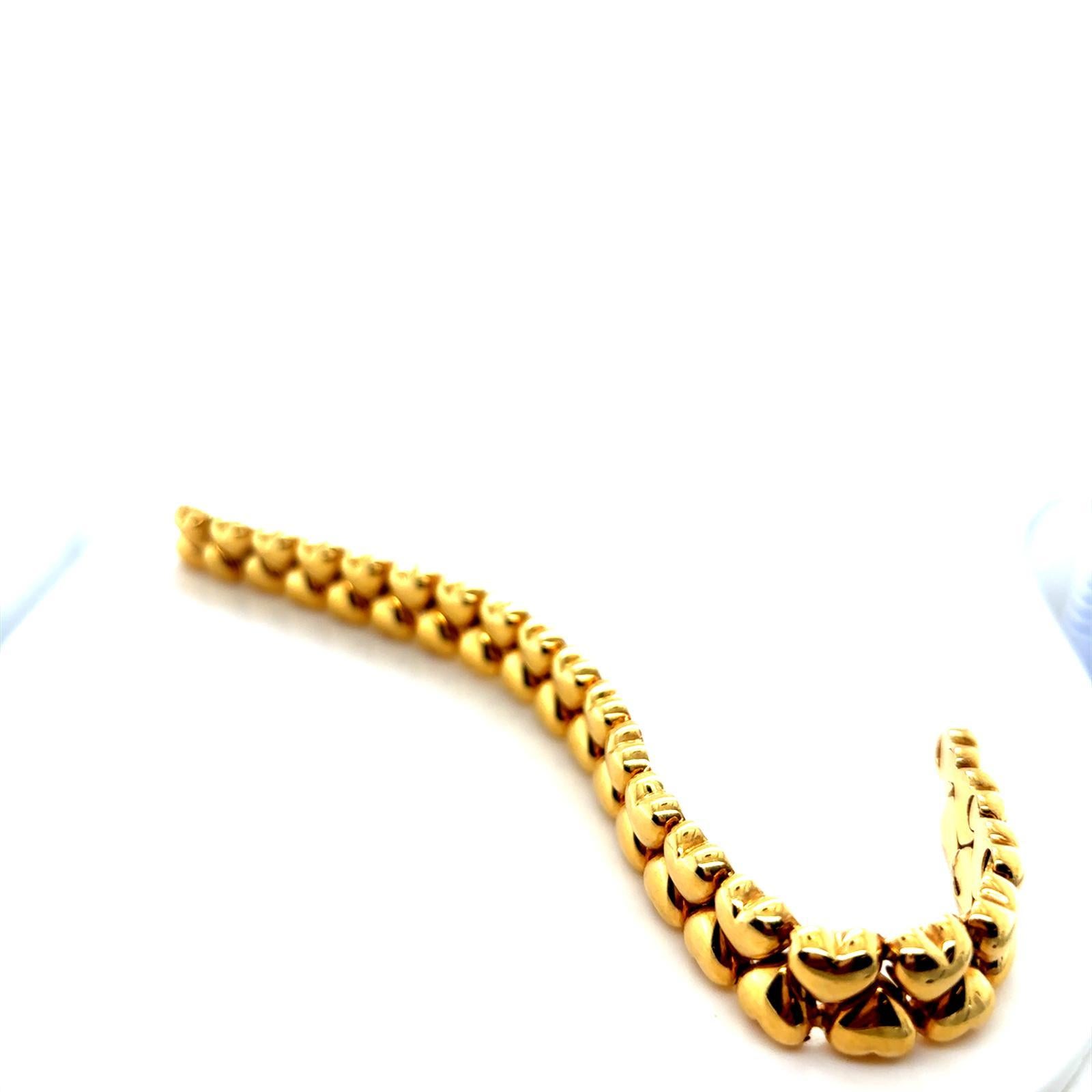Vintage Cartier Bracelet Double Coeur Or Jaune 18 carats en vente 1