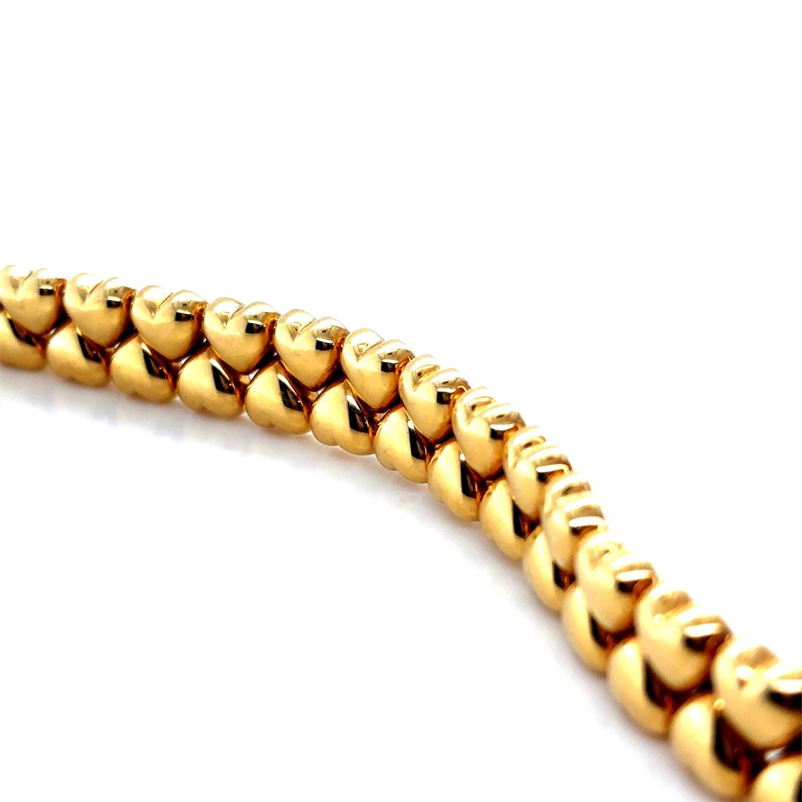 Vintage Cartier Bracelet Double Coeur Or Jaune 18 carats en vente 2