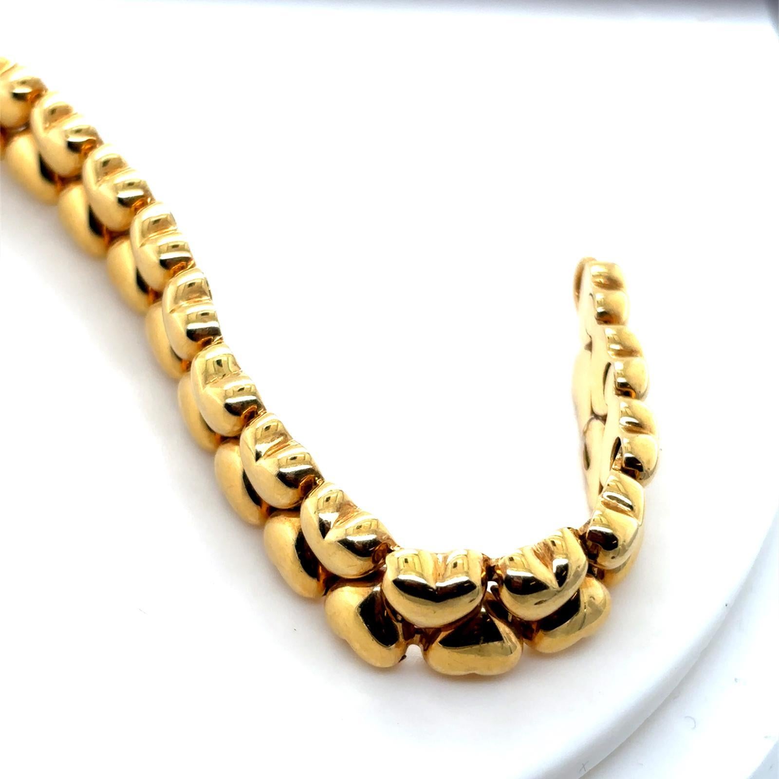 Vintage Cartier Bracelet Double Coeur Or Jaune 18 carats en vente 4