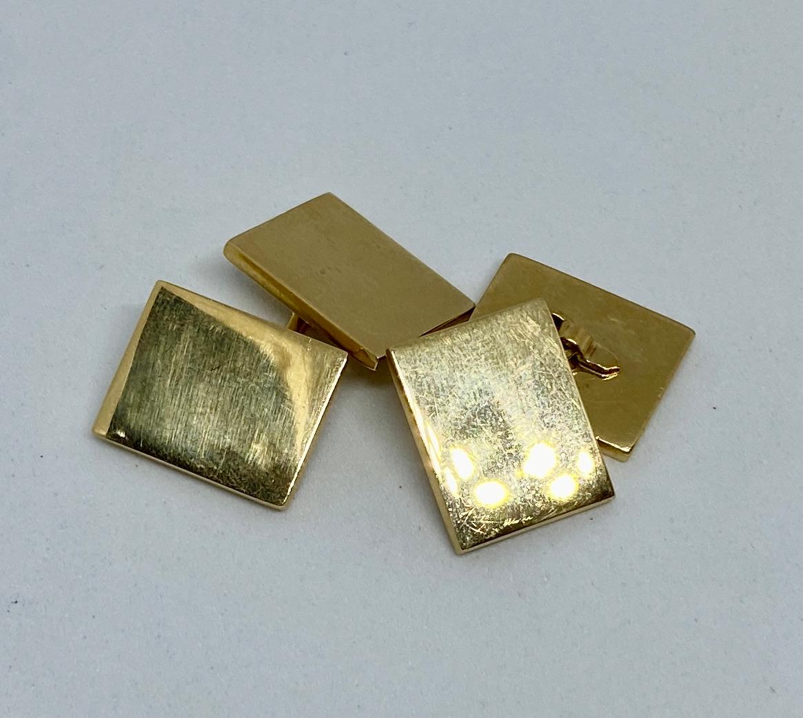 Vintage Cartier Double-Sided Rectangular Cufflinks in Yellow Gold 1