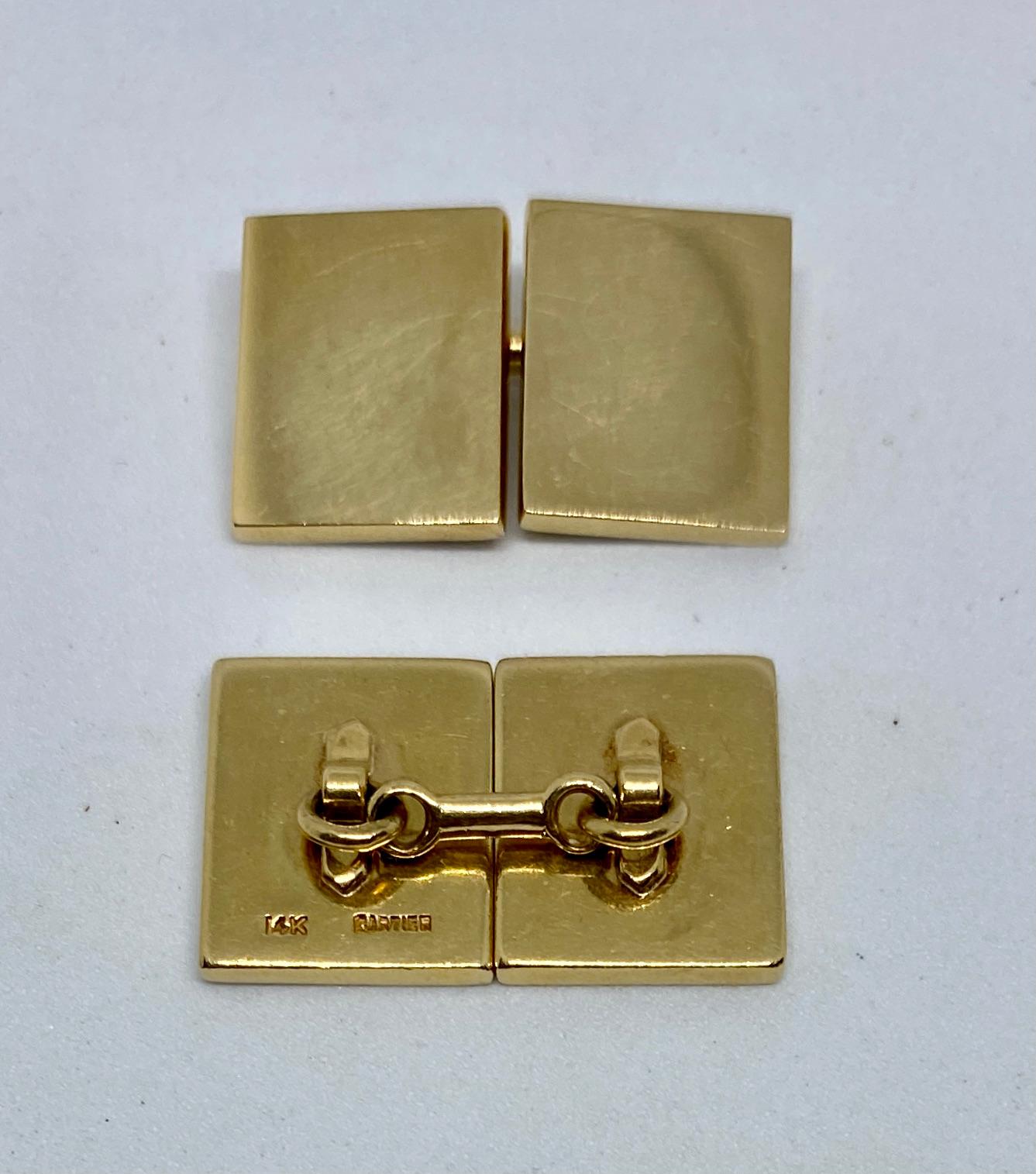 Contemporary Vintage Cartier Double-Sided Rectangular Cufflinks in Yellow Gold