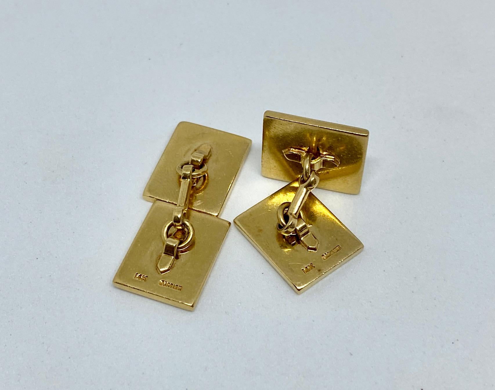 Vintage Cartier Double-Sided Rectangular Cufflinks in Yellow Gold 2