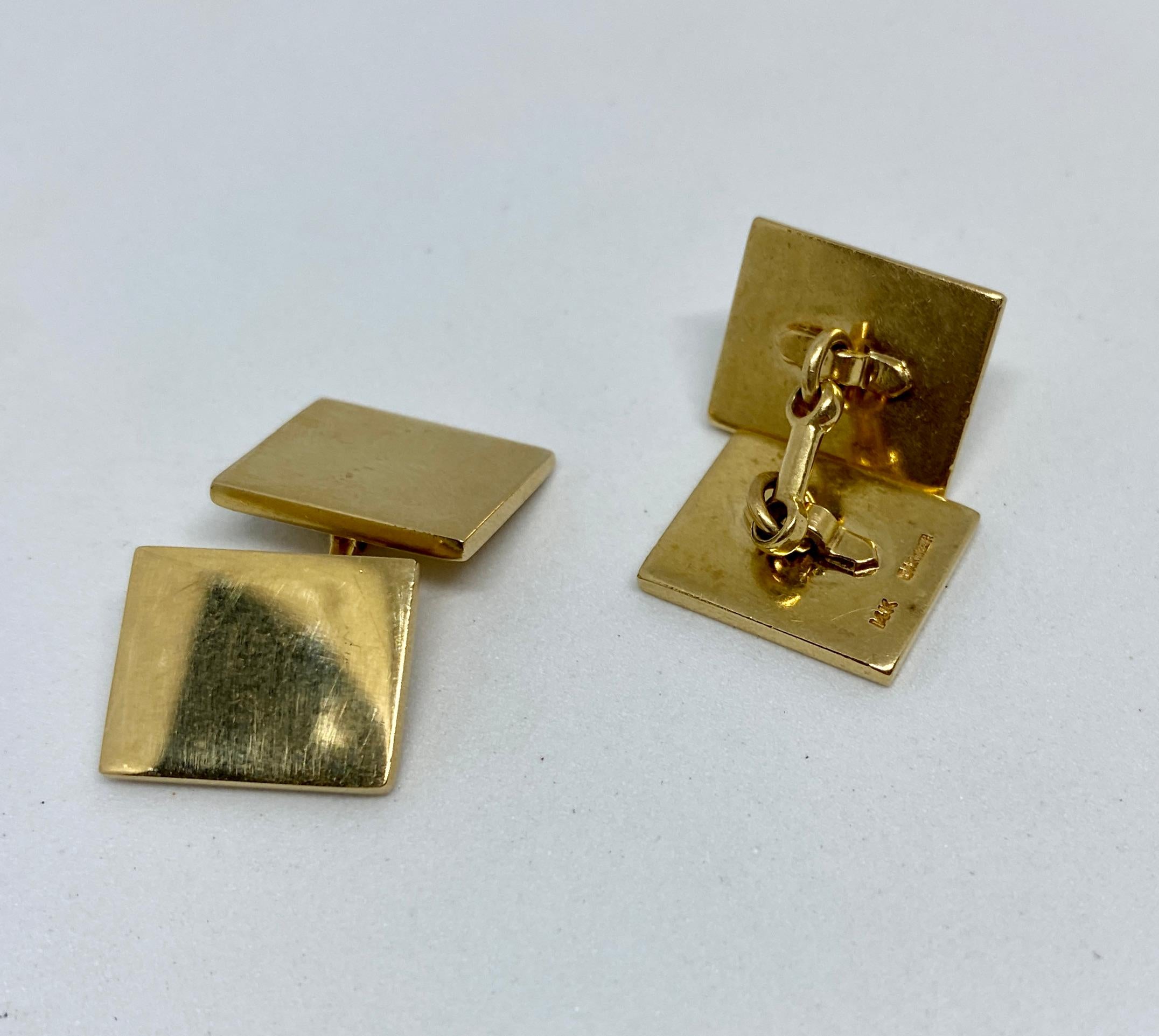 Vintage Cartier Double-Sided Rectangular Cufflinks in Yellow Gold 4