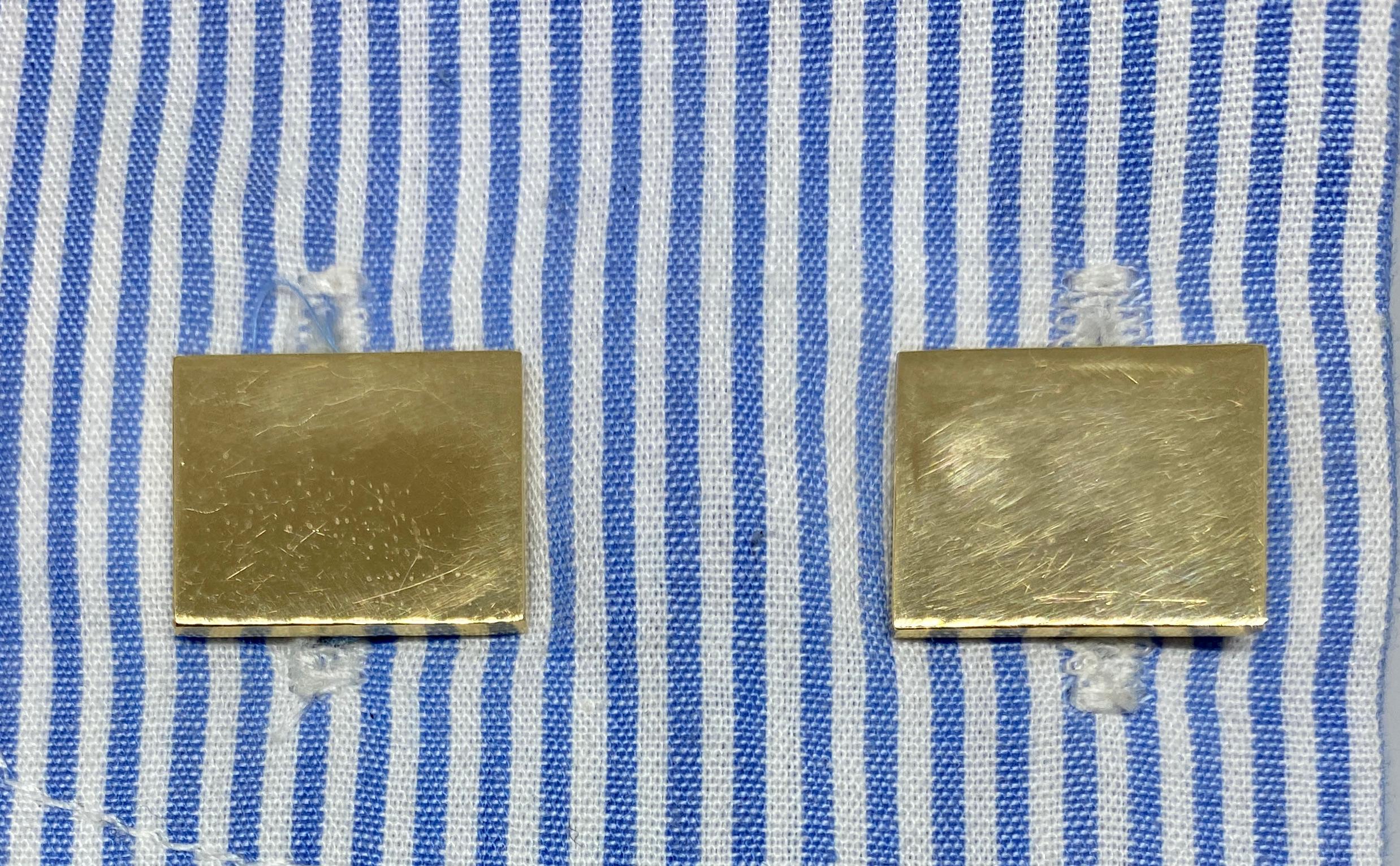 Women's or Men's Vintage Cartier Double-Sided Rectangular Cufflinks in Yellow Gold