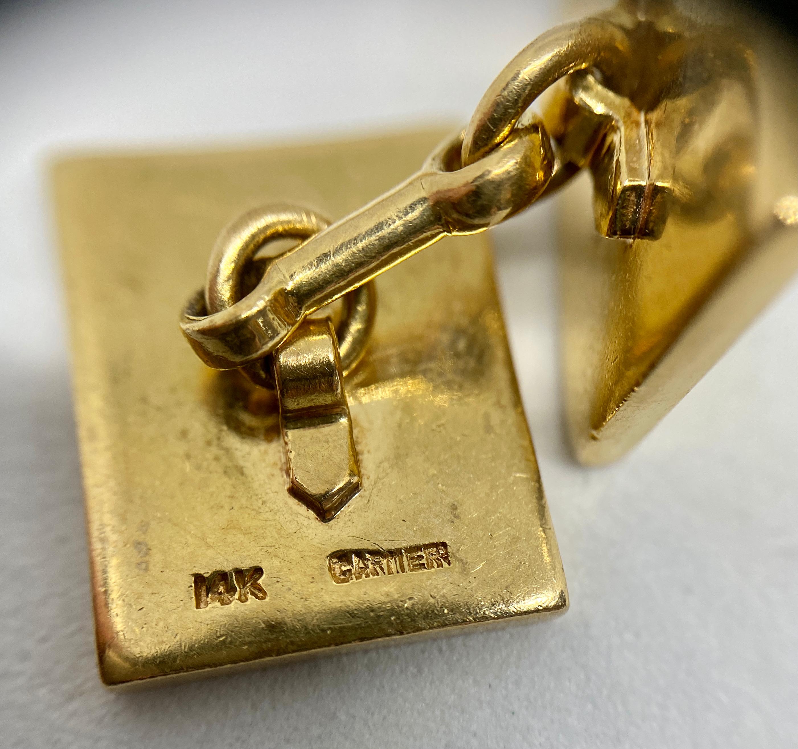 Vintage Cartier Double-Sided Rectangular Cufflinks in Yellow Gold 5