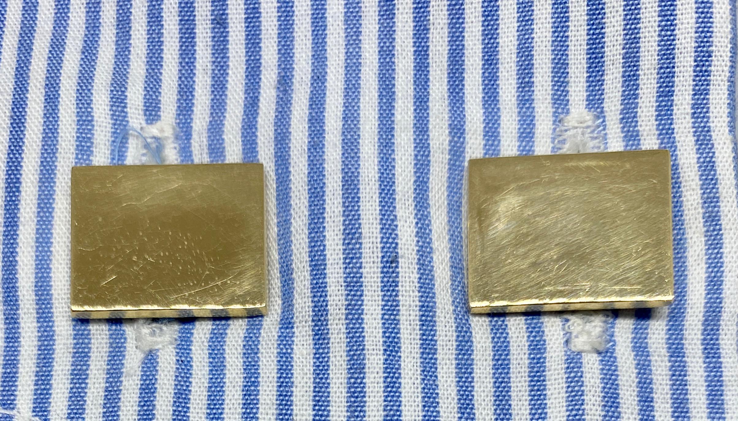 Vintage Cartier Double-Sided Rectangular Cufflinks in Yellow Gold 3